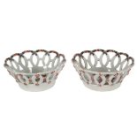 Two Worcester circular baskets, circa 1760,