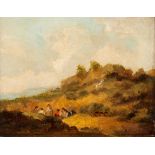 19th Century English School/Figures in a Landscape/indistinctly signed/oil on canvas,