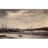 Attributed to John Petit/On the Stour Essex/watercolour, 15.5cm x 25.