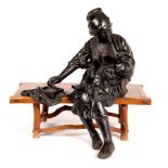 Udagawa Kazuo(Japanese 19th/20th Century)/ A Tokyo School bronze table group of a mother and