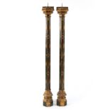 A pair of Gothic Revival octagonal column candlesticks,