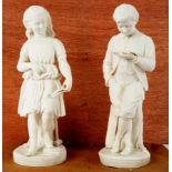 A pair of Copeland parian figures of 'Young England' and 'Young England's Sister',