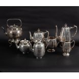 A silver plated tea kettle,