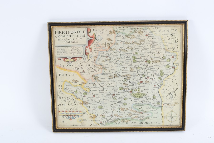 Norden (J) and Kip (W)/Hertfordiae/hand coloured map, - Image 2 of 3