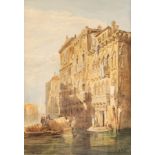 Follower of Samuel Prout/Venetian Canal Scene/St Marks in the distance/bears signature/watercolour,