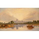 Follower of Alfred Vickers/Harvest Scene on the Thames at Windsor/oil on canvas,