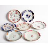 Seven Chinese export plates, various designs, approximately 22.