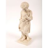 A parian figure, titled 'The Little Boat Builder', modelled by EB Stephens,