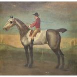 18th Century Naive School/A Hunter with Rider in a Landscape/oil on canvas,
