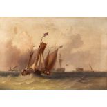 William Garthwaite (British 1821-1899)/Dutch Shipping Beating to Windward off Fort Rouge,