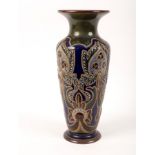A Royal Doulton Art Nouveau baluster vase by Frank Butler, in blue,