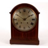 An Edwardian eight-day bracket clock with arch-top,