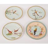 Two English porcelain ornithological plates, mid 19th Century,