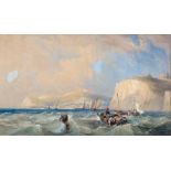 Charles Bentley OWS (British 1806-1854)/Off Dover/watercolour and bodycolour, 47cm x 77.