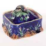 A majolica sardine box, 19th Century,