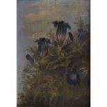 19th Century English School/Summer Flowers/oil on board,