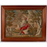 An early 19th Century needlework picture of the Good Samaritan,