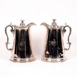 A pair of large silver plated jugs, Elkington & Co.