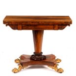 A Regency rosewood card table,