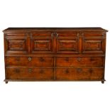 An 18th Century oak mule chest,