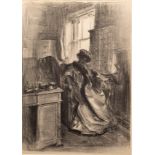 Albert de Belleroche (Welsh 1864-1944)/The Artist's Wife seated in the Studio/Interior