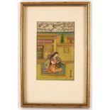 Early 19th Century Indian School/Female Figure in an Interior/with baskets on a yoke,