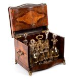 A Victorian walnut and inlaid decanter box,