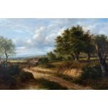 Joseph Thors (Dutch 1835-1884)/Figures Walking Along a Lane, Yorkshire/signed/oil on canvas,