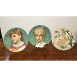 Two Minton portrait plates, painted by J Keeling, circa 1890,