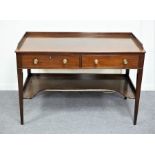 A 19th Century mahogany dressing table with three-quarter gallery,