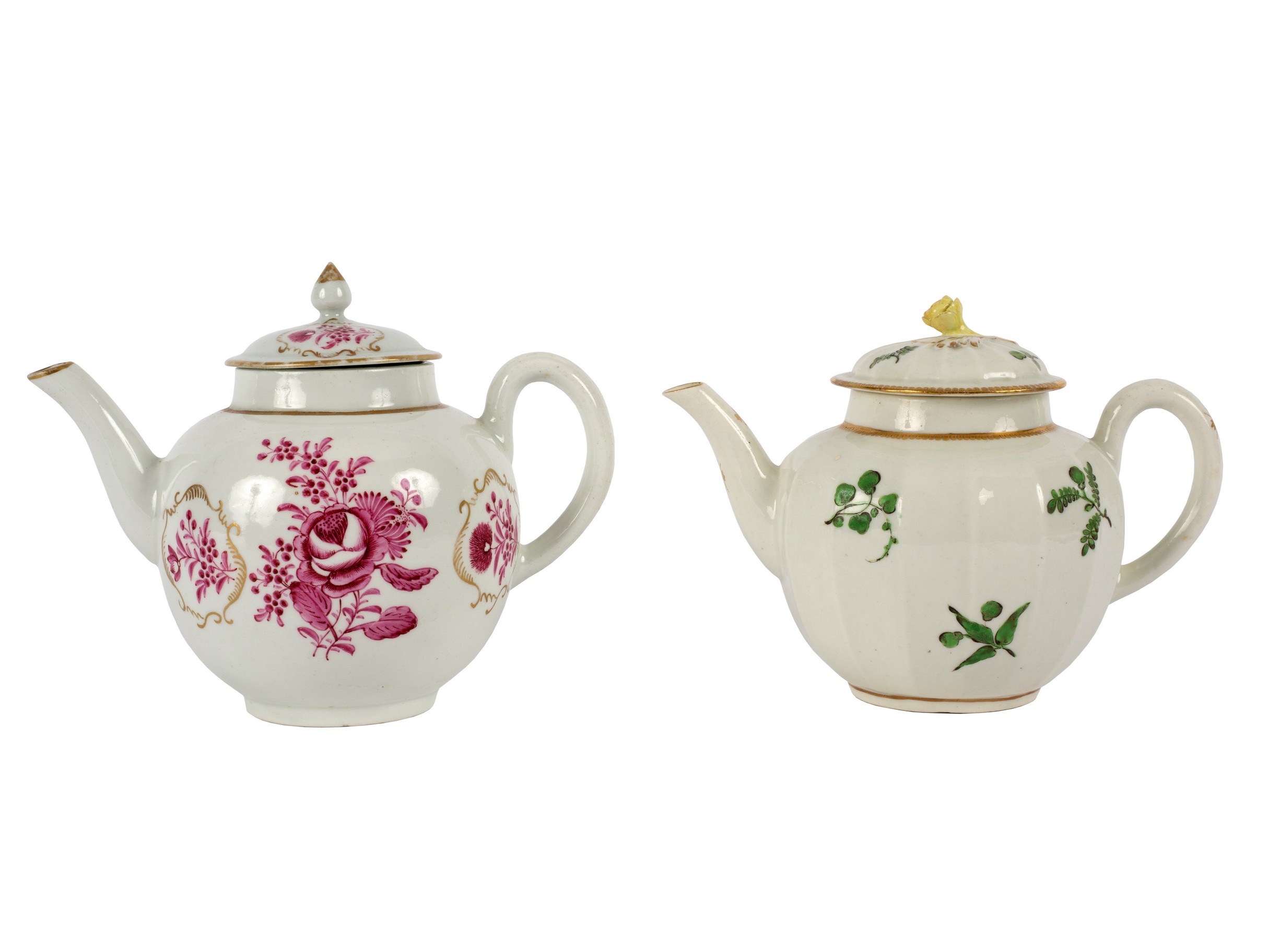 Two Worcester porcelain teapots and covers, circa 1770,