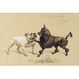 Basil Nightingale (British 1864-1940)/The Entente Cordiale/an English bulldog and a standard