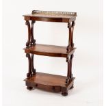 A William IV rosewood three-tier whatnot,