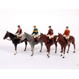 Four Britains racehorses and jockeys, from the Racing Colours of Famous Owners series,