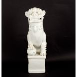 A blanc-de-chine figure of a dog of fo,