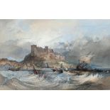 George Balmer (British 1806-1846)/Bamburgh Castle/watercolour and bodycolour, 35.