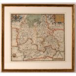 Christopher Saxton (1540-1610)/Oxfordshire, Berkshire and Buckinghamshire/colour print, 39.