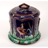 A Thomas Forester Majolica stilton cheese dish and cover,