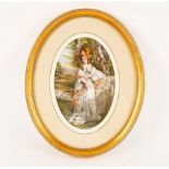 After Sir Joshua Reynolds, Lady C Mosan Bampfyld, porcelain plaque,
