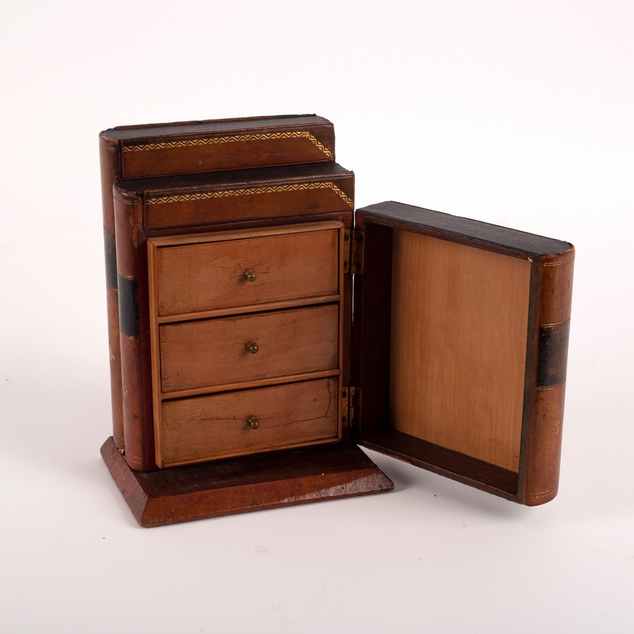 A 19th Century book box containing three secret drawers, - Image 2 of 2