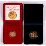 A proof gold sovereign,