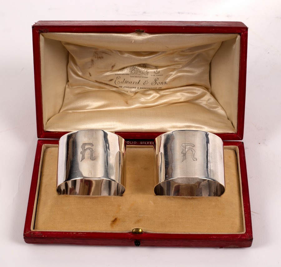 A set of silver sandwich flags, AS, Birmingham 1936, with interchangeable ivorine labels for Caviar, - Image 3 of 3