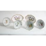 A pair of modern Spode oval dishes, Campanula pattern, highlighted in gilt,