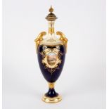 A large Coalport two-handled vase and cover, circa 1910,