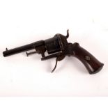 A Belgian pinfire revolver with folding trigger