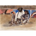 Carolyn Horton (Contemporary)/Figures seated in Circus Ring/watercolour, 21cm x 29.