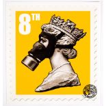 CNPD (Jimmy Cauty, British, born 1956)/Queen with Gas Mask stamp/limited edition 119/200,