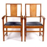 Gordon Russell, British 1920s, a pair of mahogany splat back armchairs, design no.