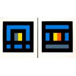 Ian Tyson (born 1933)/Square Colourblocks /in black, blue, yellow and grey/signed Tyson '70,