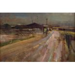 Fred Cuming RA (born 1930)/Goods Yard, Chatham/signed/oil on board,